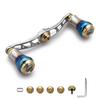 HEIGHTEN Bait Reel Handle for Abu Aviation Aluminum Aurora Series Gunmetal V2.0 90mm/105mm/115mm Shimano, Daiwa, Garcia, (V2.0-90mm - & Gold) (0030)