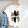 Верхняя одежда с 3D забавным милым котом, весенняя модная женская одежда, летняя футболка с короткими рукавами и графическим рисунком, женская повседневная футболка