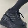 Gothic Punk Platform Shoes: Chunky-Soled, Striped, Breathable Leather with Lace-up Design