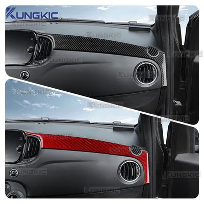 Для Abarth 595 595C /695 695C/ Fiat 500 500C 2016 2017 2018-2024 500e 16-19 Наклейка из настоящего мягкого углеволокна на приборную панель автомобиля