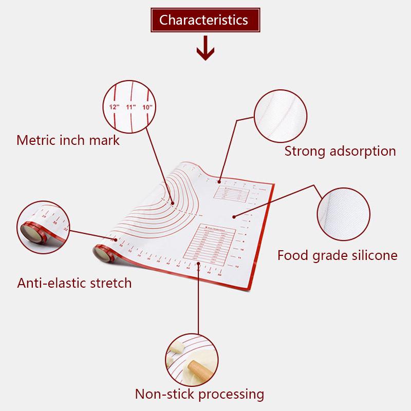 Kitchen Silicone Baking Bed Sheets Rolling Dough Pastry Cakes Lining the Baking Dishes Pad Mats