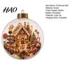 Xmas Tree Hanging Ornaments Glowing Christmas Story Ornament, Mini Holiday Scene in Ball Decoration, Winter Festival Decor Light Up Acrylic