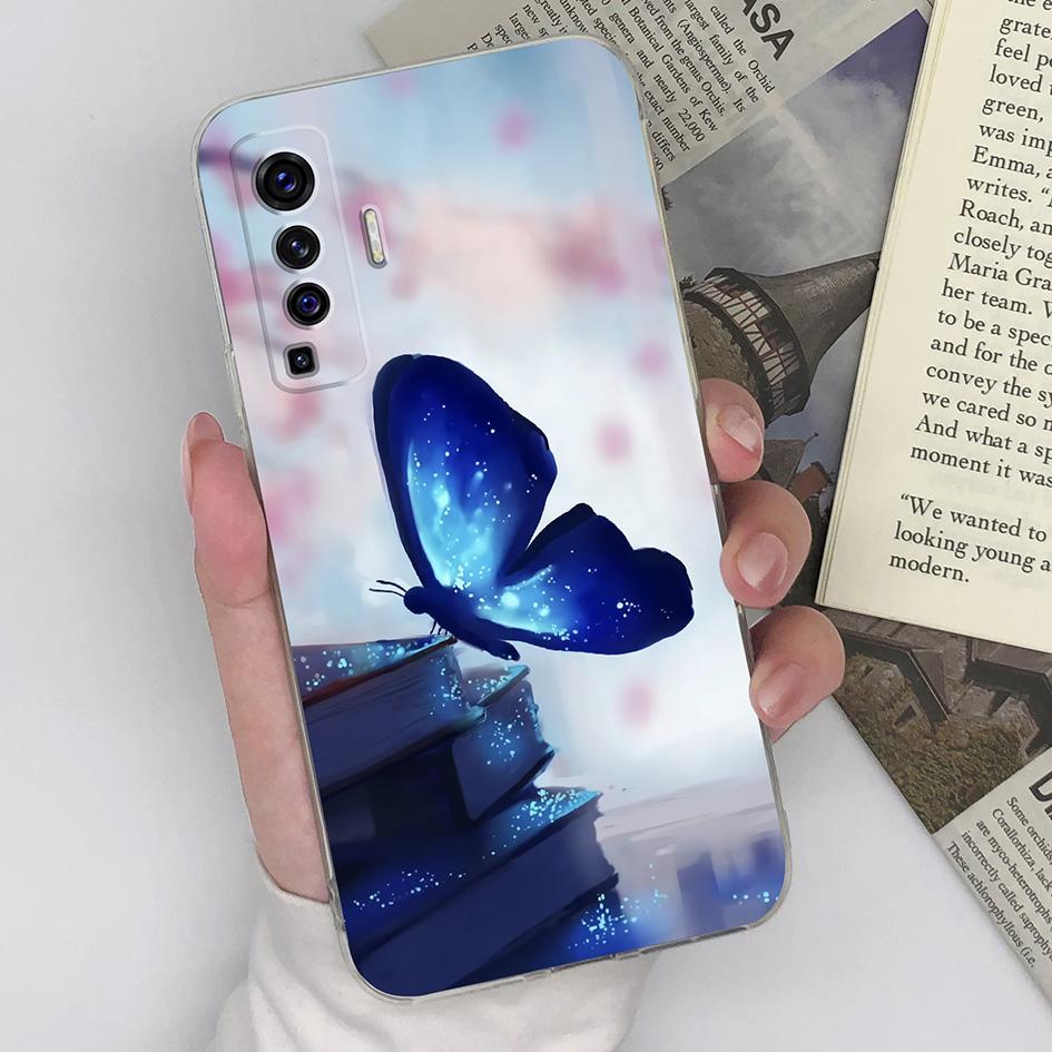Для Vivo X80 X20 X21i X23 X27 X30 X50 X60 X70 X9 Plus Pro Чехол Модный противоударный чехол с бабочкой Прозрачный мягкий силиконовый ТПУ для Vivo Shell Bumper