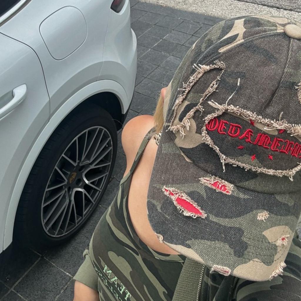 American Camouflage Retro Embroidery Sanskrit Baseball Cap Ripped Sunshade Street Retro Cap