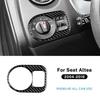 Real Soft Carbon Fiber For Seat Altea 2004 2005 2006 2007 2008 2009 2010 2011-2016 Altea XL Car Headlight Switch Frame Sticker