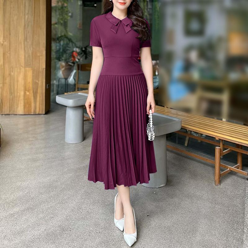 ZANZEA Женское летнее повседневное плиссированное платье с коротким рукавом