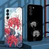 Японское искусство Красный лилейник узор Чехол для телефона Для Samsung Galaxy S26 S25 S24 S23 S22 S21 Plus Ultra Note20 Мягкий Черный