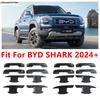 Для BYD SHARK 2024 2025 Автомобильные Наружные Ручки Двери Рамка Декоративная Накладка Отделка ABS Черный / Углеродное Волокно Аксессуары Комплект для Внешнего Вида