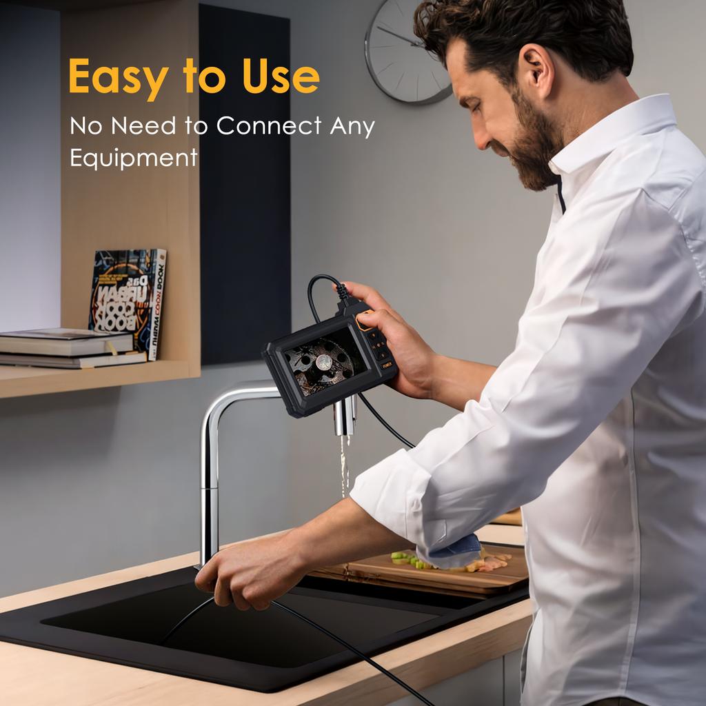 Промышленная эндоскопическая камера 8 мм HD1080P 4,3-дюймовый IPS-экран 16,5 ТФ камера для осмотра труб для ремонта автомобилей IP67 Водонепроницаемая 8 светодиодов