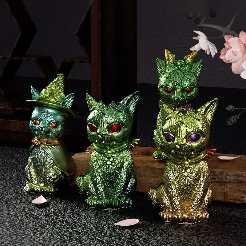 3D Magic Cat Silicone Mold DIY Crystal Epoxy Resin Mold Devil Pirate Cat Key Pendant Animal Ornament Silicone Mold Jewelry Tool