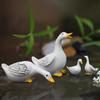4x Duck Family Garden Statues Resin Figurines Entrance Animal Sculpture Lawn Ornament for Shelf