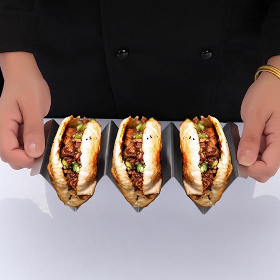 Taco Holder Smooth Surface Convenient Stainless Steel Mexican Food Display Stand Home Supplies