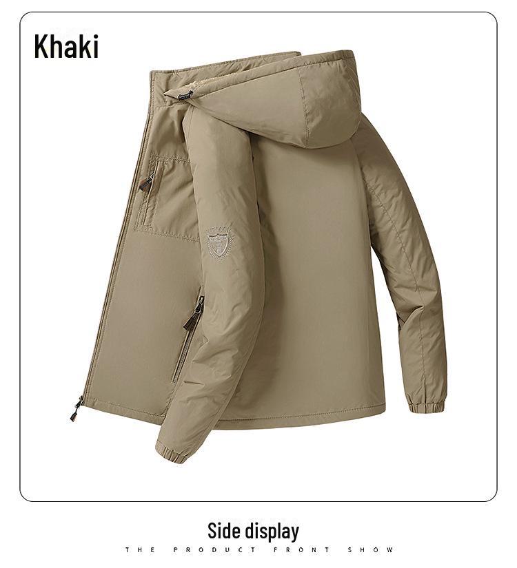 Men's Plus Size Waterproof Breathable Jacket - Medium To Long Style, Thick Velvet for Autumn & Winter Outdoor Wear