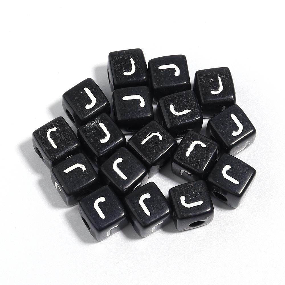 50-100pcs Black Acrylic Letter Beads A-Z Alphabet Beads Cube Spacer Beads For DIY Bracelet Necklace Jewelry Making Accessories