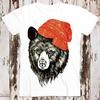 230 Gsm 100% Cotton Bear With Beanie Red Hat Animal Jungle Best Seller T Shirt Music Retro Top Tee Gift Cool Unisex 8494