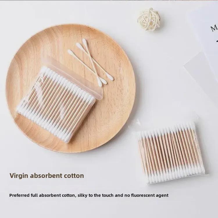 Dual-Tip Cotton Swabs: Makeup Removal, Ear Cleaning, Disinfection, Bamboo Sticks, Disposable, Hygienic, Pointed Tips