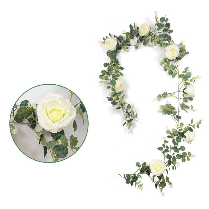 Eucalyptus 195m Artificial With Rose Garland Vine Hanging Party Wedding Decor
