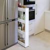 Narrow Seam Shelf Multi-Layer Movable Storage Rack with Pulley Organizer Office Bathroom Kitchen Storage Shelf