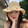 Straw Hat Women's 2025 New Straw Hat Summer UV Protection Sun Shade Holiday Sun Hat