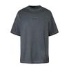 Fashionable Versatile Embroidered Logo Round Neck Short Sleeve T-Shirt Men Tops Gray Blue 40EM845