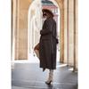 IHUASU Autumn and Winter Simple Long Sleeve Suit Collar Strap Wool Coat for Women Jackets & Coats