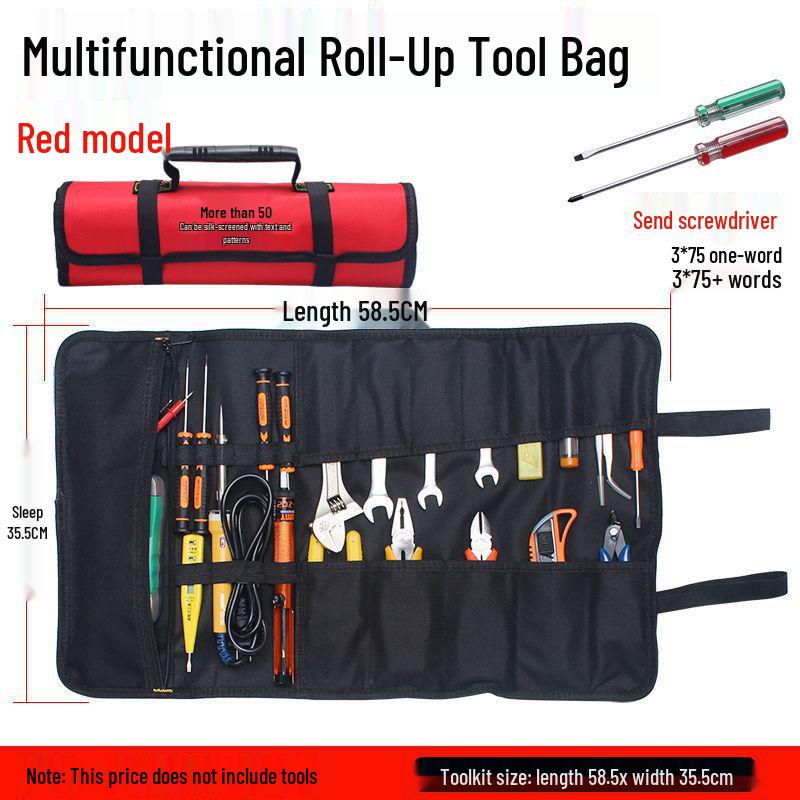 Сворачивающаяся сумка для инструментов Golden Knight для электрика и сантехника - Многоцелевая холщовая сумка для хранения с карманами-вставками