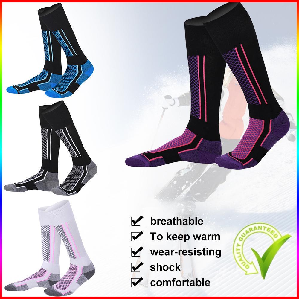 Зимние женские термоноски для лыж, утолщенные хлопковые теплые спортивные носки для сноубординга, велоспорта, взрослые лыжные носки EMA