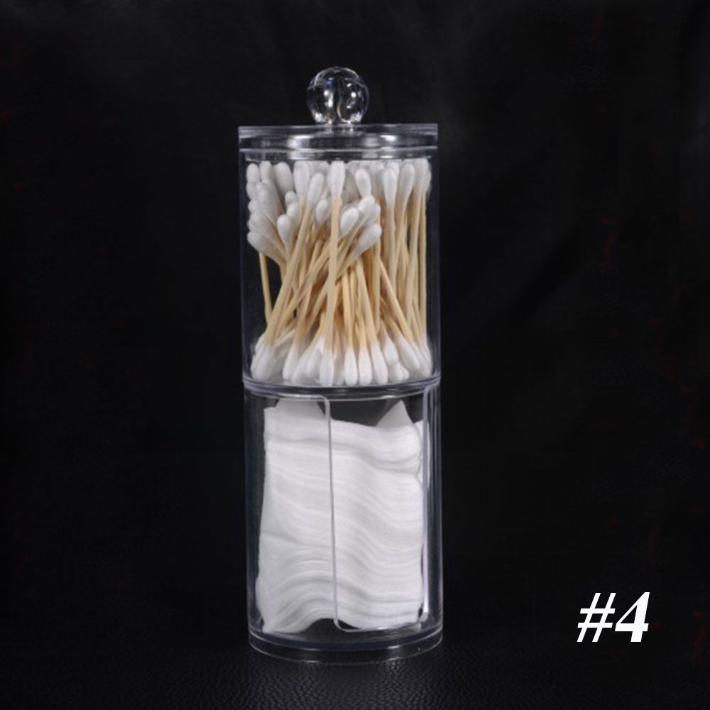 New Round Holder Container Cosmetic Organizer Makeup Cotton Acrylic Box Pads Storage