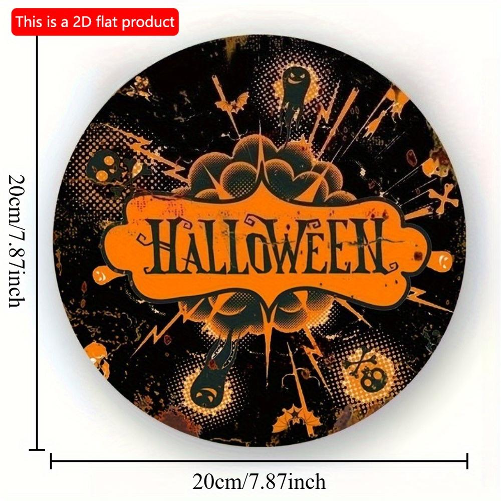 2d Flat 20*20cm, Halloween Home Decoration, Wooden Circular Logo Creative Decorative Plaque, for Home, Kitchen, Office, Garden, Bar Decor.