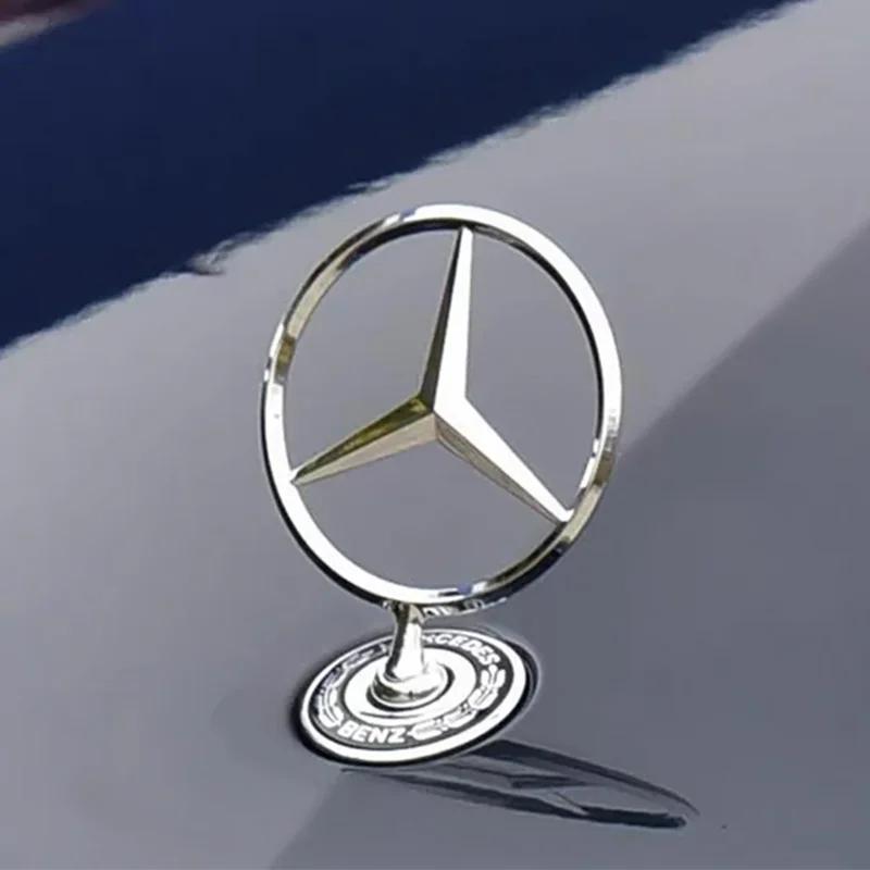 JMQAR1 44mm 3D Metal Chrome Black Car Front Hood Emblem Bonnet Logo For Mercedes Benz C E S Class W204 W212 W220 W210 W221 Accessories