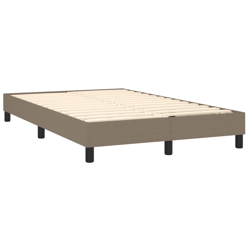 Vidaxl Łóżko Kontynentalne Z Materacem, Taupe, 120X190 Cm, Tkanina