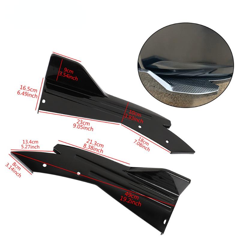 Задний бампер автомобиля, губа, углеродное волокно, ABS, универсальный протектор, полоса для губ, спойлер, боковая юбка, углеродное волокно, защита от царапин