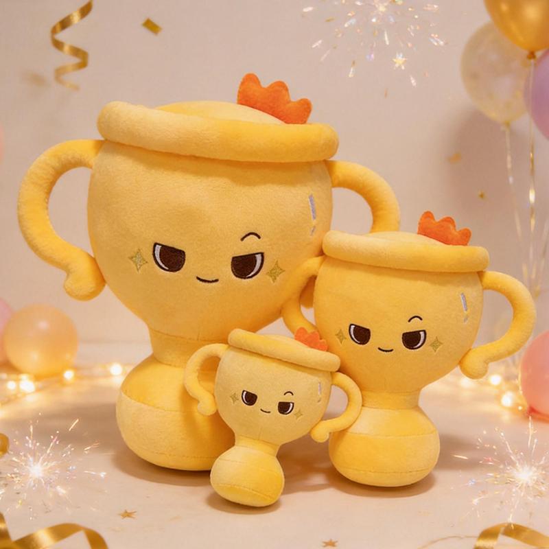 202835См Кавайный Мультяшный Улыбающийся Кубок Плюшевая Игрушка Мягкая Набивная Кукла Подушка Декор Спальни Игровой Реквизит Подарки на День Рождения Детей Мальчики Девочки