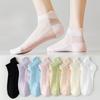 Women's Summer Mesh Thin, Cool, Breathable and Non-dropping Heel Socks, Pure Cotton Boneless Thigh-high Socks