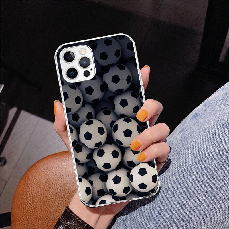 Чехол для телефона с дизайном футбольного мяча для iPhone 17 Air 16 Pro Max 16E 15 + 14 Plus 11 12 13 Mini 7 8 SE Подарок Печатная крышка Funda