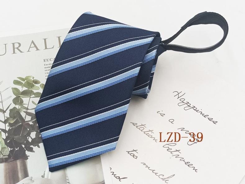 Мужской галстук на молнии с легкой затяжкой, без узла, полосатый, черный, 8 см