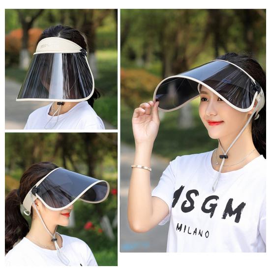Women Sunhat Block Sunlight Anti-UV Rotary Face Shield Empty Top Visor Clear Visual Field Sun Hat Face Protection Cover Cycling Sunshade Cap