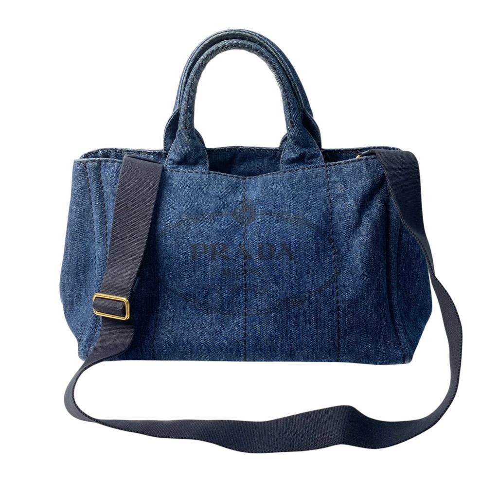 Used PRADAShoulder Bag Blue denim Women