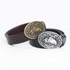 Men's Belt Retro Cowhide Smooth Buckle Young People Fashion Personality Pure Cowhide Simple Wide Belt