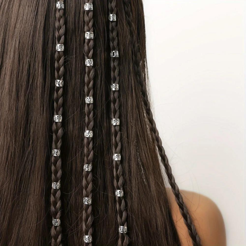 40pcs Dread Locks Dreadlocks Beads Hair Braiding Hair Braid Tubes Hollow Out Hair Ring Men