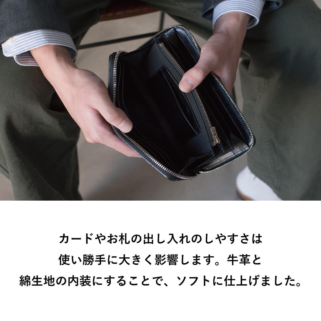 Long Elephant Made In Round Large Capacity [TAVARAT] Wallet, Men's Wallet, Leather, Japan, Zipper, (Gray)