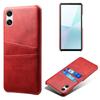 Для Sony Xperia 10 VI Чехол с кожаным покрытием PC Phone Cover Задняя крышка с двумя слотами для карт