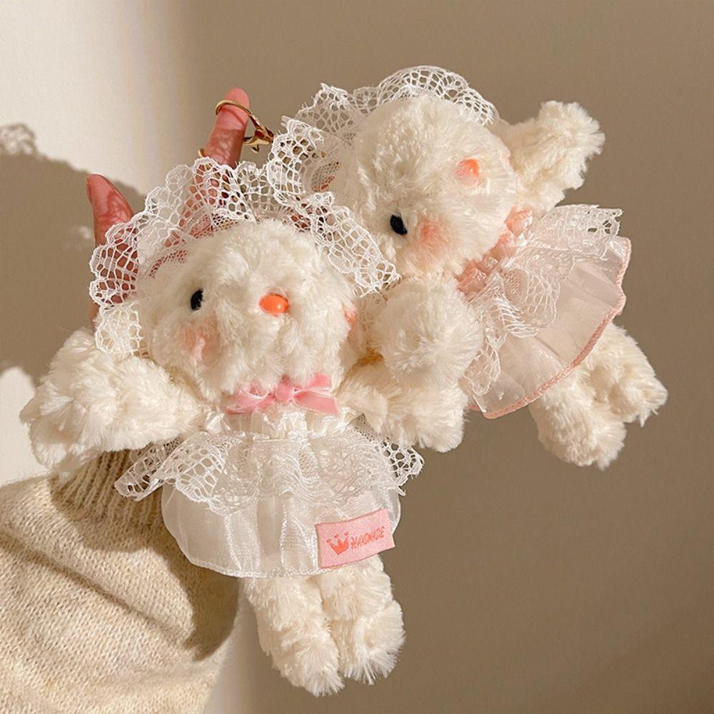Fluffy Plush Rabbit Doll Pendant Cute Design Rabbit Plush Ornament Gift for Her