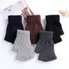 Fashion Cashmere Stretchy Half Finger Gloves Wool  Knitted Typing/Texting Gloves Fingerless Gloves