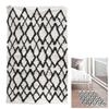 [R2500] - Black Beige 'Boho' Cotton Rug - 90x60 Cm