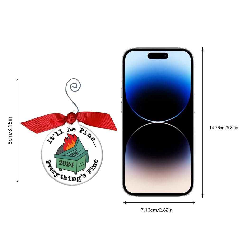 Плоский акриловый 2024 мусорный бак огонь украшения, забавные украшения для дома