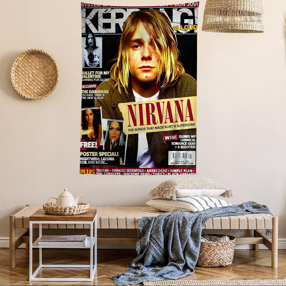 Группа Nirvana Чарт Журнала Гобелен Богемные Настенные Гобелены Мандала Настенное Искусство Декор