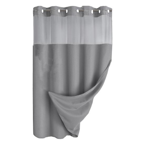 Yousheng Вафельная занавеска для душа со съемной подкладкой и кнопками, водонепроницаемая двухслойная моющаяся занавеска для кухни, занавеска для окна в спальне