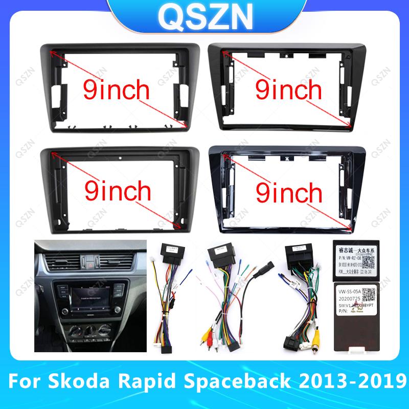 Для Skoda Rapid Spaceback 2013-2019 Панель для магнитолы, DVD, стерео, CD, Панель приборной панели, Монтажный комплект, Декоративная накладка, Лицевая рамка, Рамка с W