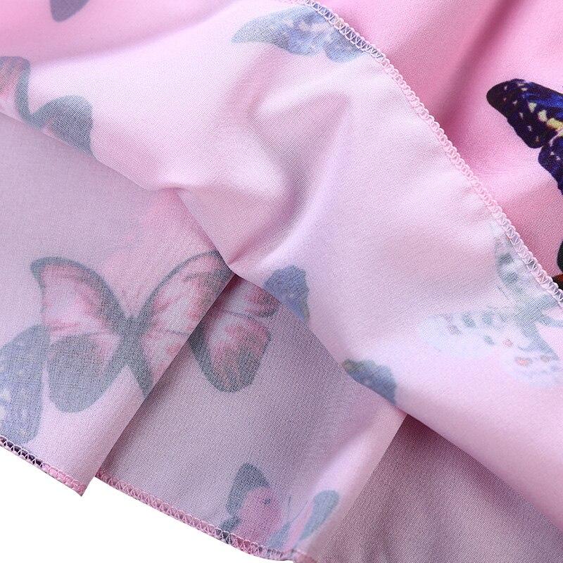 Верхняя юбка с принтом бабочки, костюм для девочек, летняя одежда с круглым вырезом, костюм